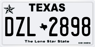 TX license plate DZL2898