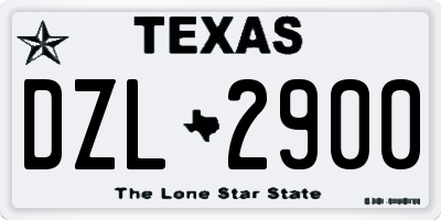 TX license plate DZL2900
