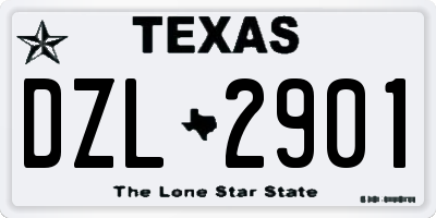 TX license plate DZL2901