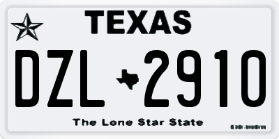 TX license plate DZL2910