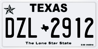 TX license plate DZL2912