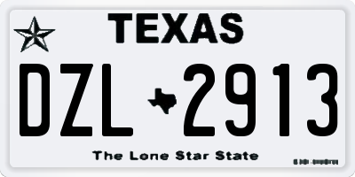 TX license plate DZL2913