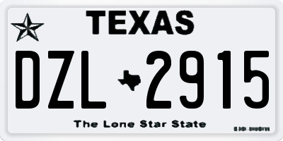TX license plate DZL2915