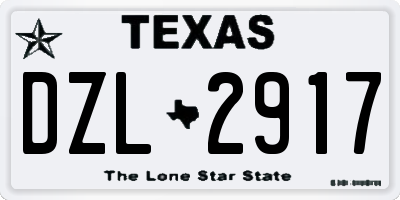 TX license plate DZL2917