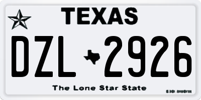 TX license plate DZL2926