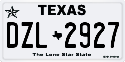 TX license plate DZL2927