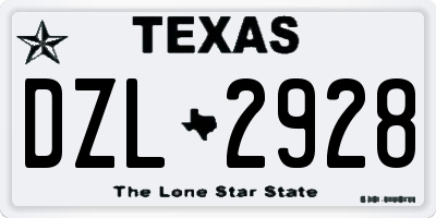 TX license plate DZL2928