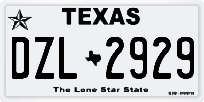 TX license plate DZL2929