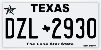 TX license plate DZL2930