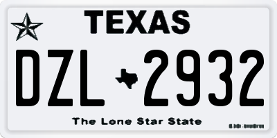 TX license plate DZL2932