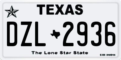 TX license plate DZL2936
