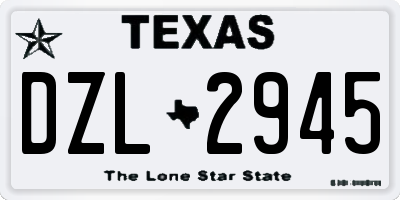 TX license plate DZL2945