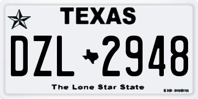 TX license plate DZL2948