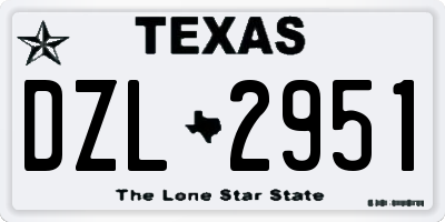 TX license plate DZL2951