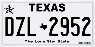 TX license plate DZL2952