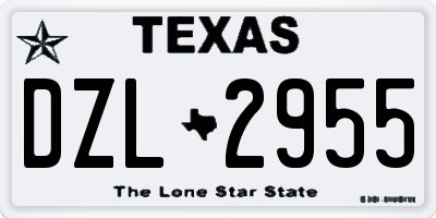 TX license plate DZL2955