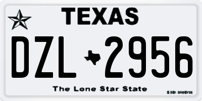 TX license plate DZL2956