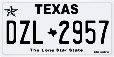 TX license plate DZL2957