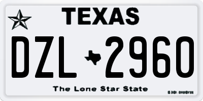 TX license plate DZL2960