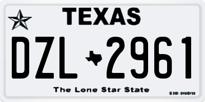 TX license plate DZL2961