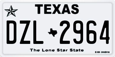 TX license plate DZL2964