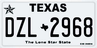 TX license plate DZL2968