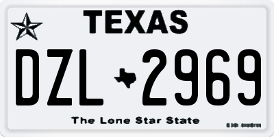 TX license plate DZL2969