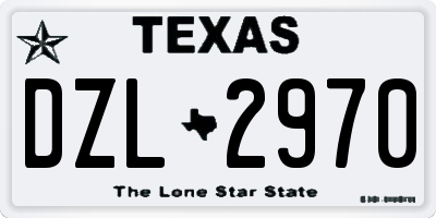 TX license plate DZL2970