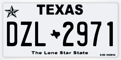 TX license plate DZL2971