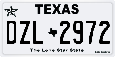 TX license plate DZL2972