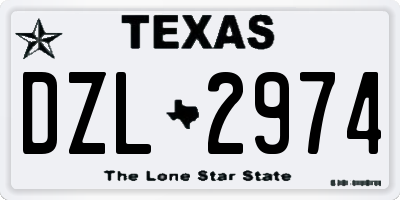 TX license plate DZL2974