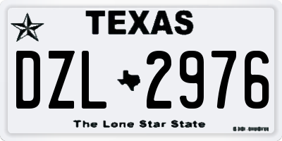 TX license plate DZL2976