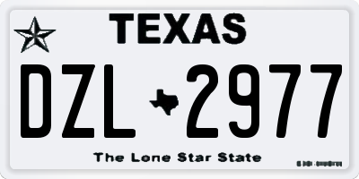 TX license plate DZL2977
