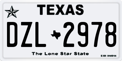 TX license plate DZL2978