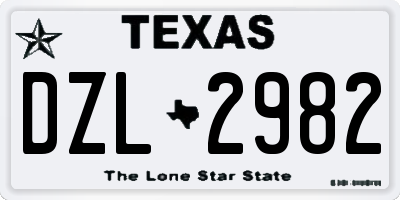 TX license plate DZL2982