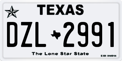 TX license plate DZL2991