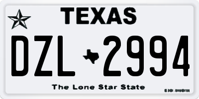 TX license plate DZL2994