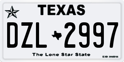 TX license plate DZL2997