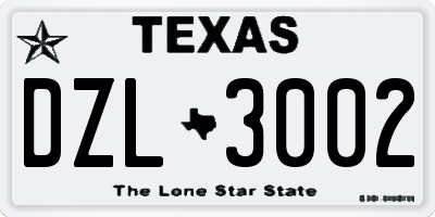 TX license plate DZL3002