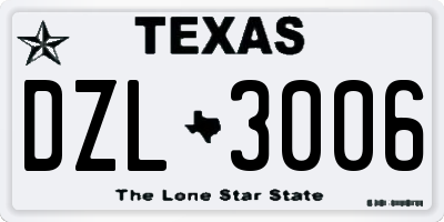 TX license plate DZL3006