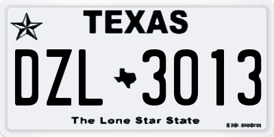 TX license plate DZL3013