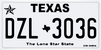 TX license plate DZL3036