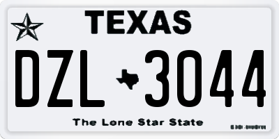 TX license plate DZL3044