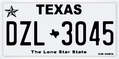 TX license plate DZL3045