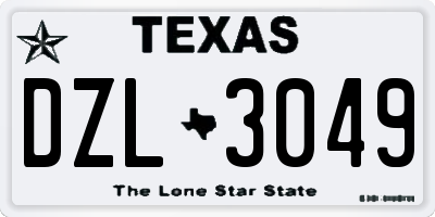TX license plate DZL3049