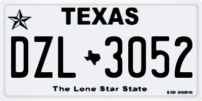TX license plate DZL3052