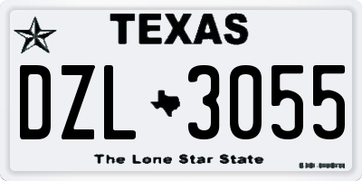 TX license plate DZL3055