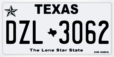 TX license plate DZL3062
