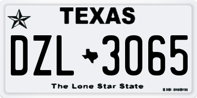 TX license plate DZL3065