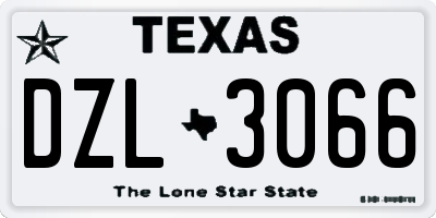TX license plate DZL3066